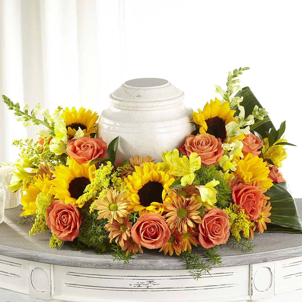 Faithful Sunflower Cremation Adornment – Frankstown Garden, Pittsburgh PA