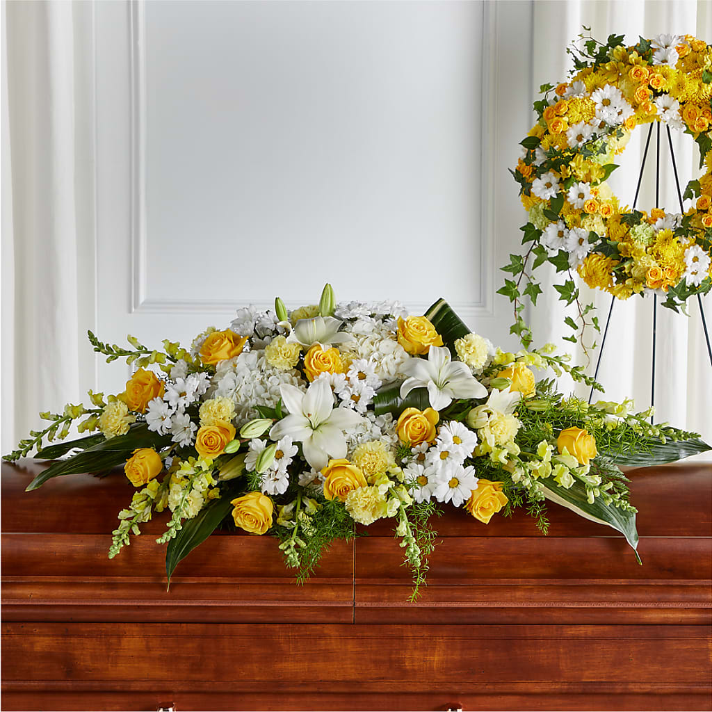 Golden Harmony Casket Spray – Frankstown Garden, Pittsburgh PA
