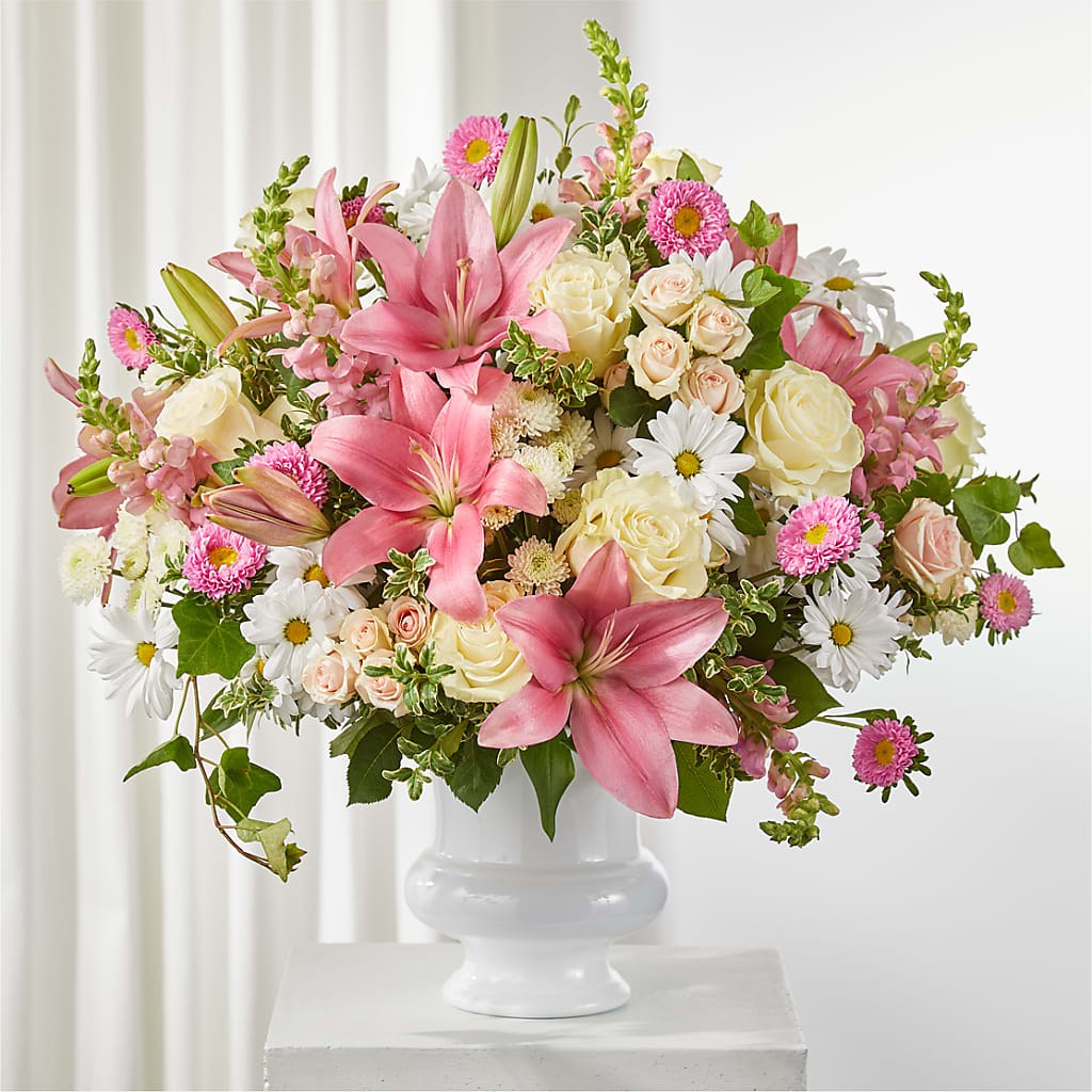 Empathetic Blooms Urn Arrangement – Frankstown Garden, Pittsburgh PA