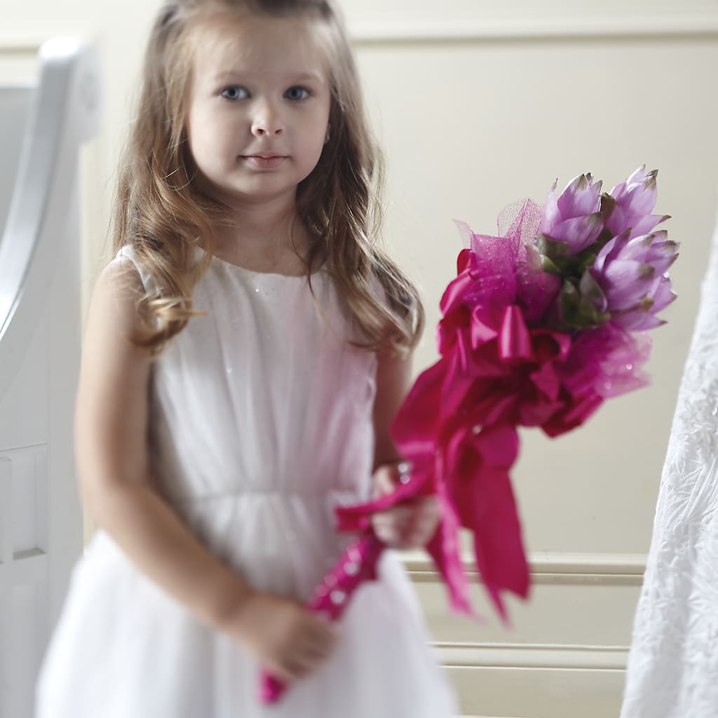 Sparkle Pink Flower Girl Bouquet – Frankstown Garden, Pittsburgh PA