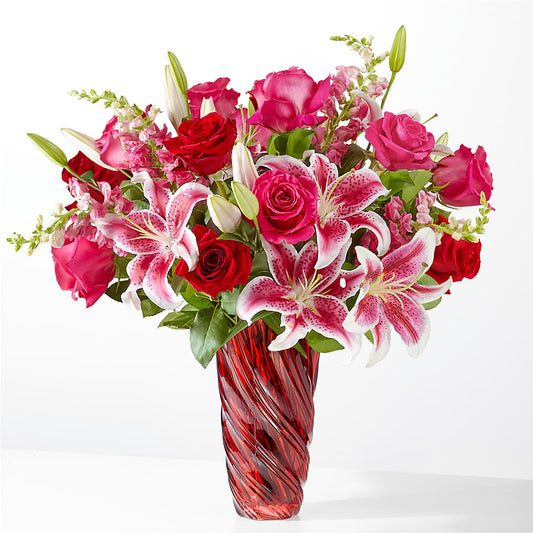 Always You Bouquet with Red Vase