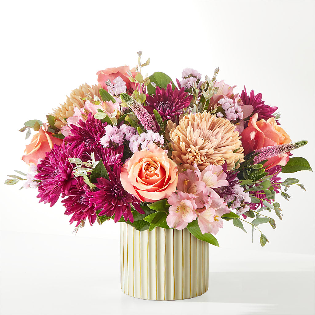 Berry Cobbler Bouquet with Ivory Vase –  Frankstown Garden, Pittsburgh PA