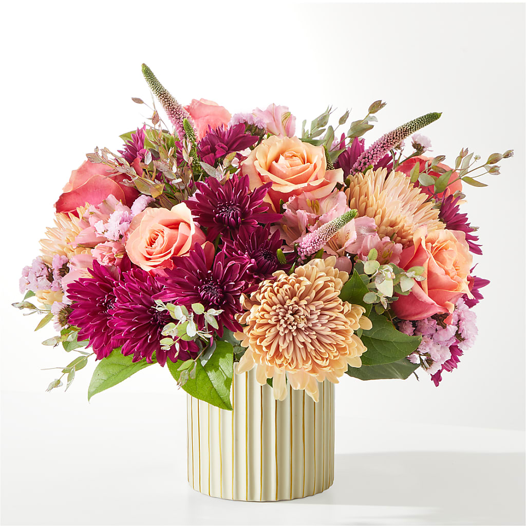 Berry Cobbler Bouquet with Ivory Vase –  Frankstown Garden, Pittsburgh PA