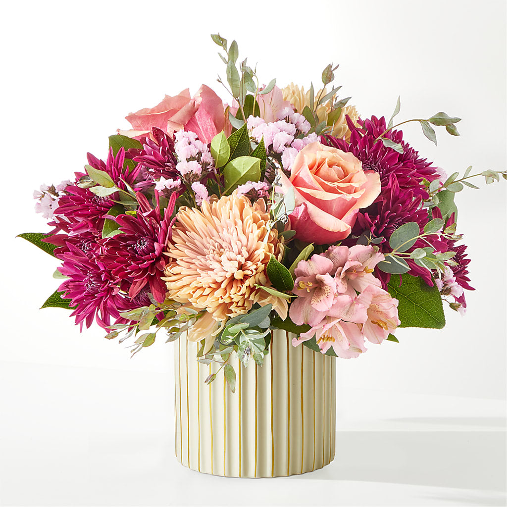 Berry Cobbler Bouquet with Ivory Vase –  Frankstown Garden, Pittsburgh PA